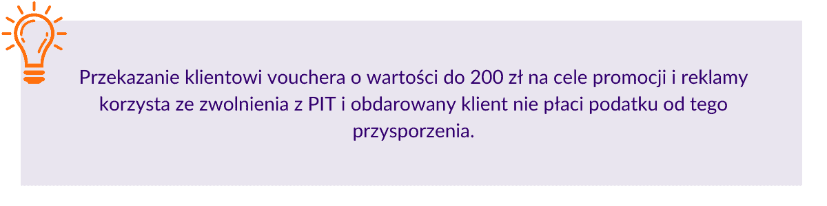 Prezent dla klienta zwolniony z podatku dochodowego