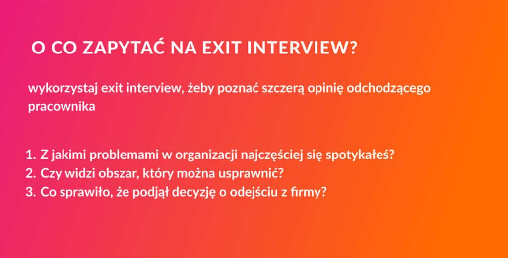 Pytania do exit interview - inforgrafika